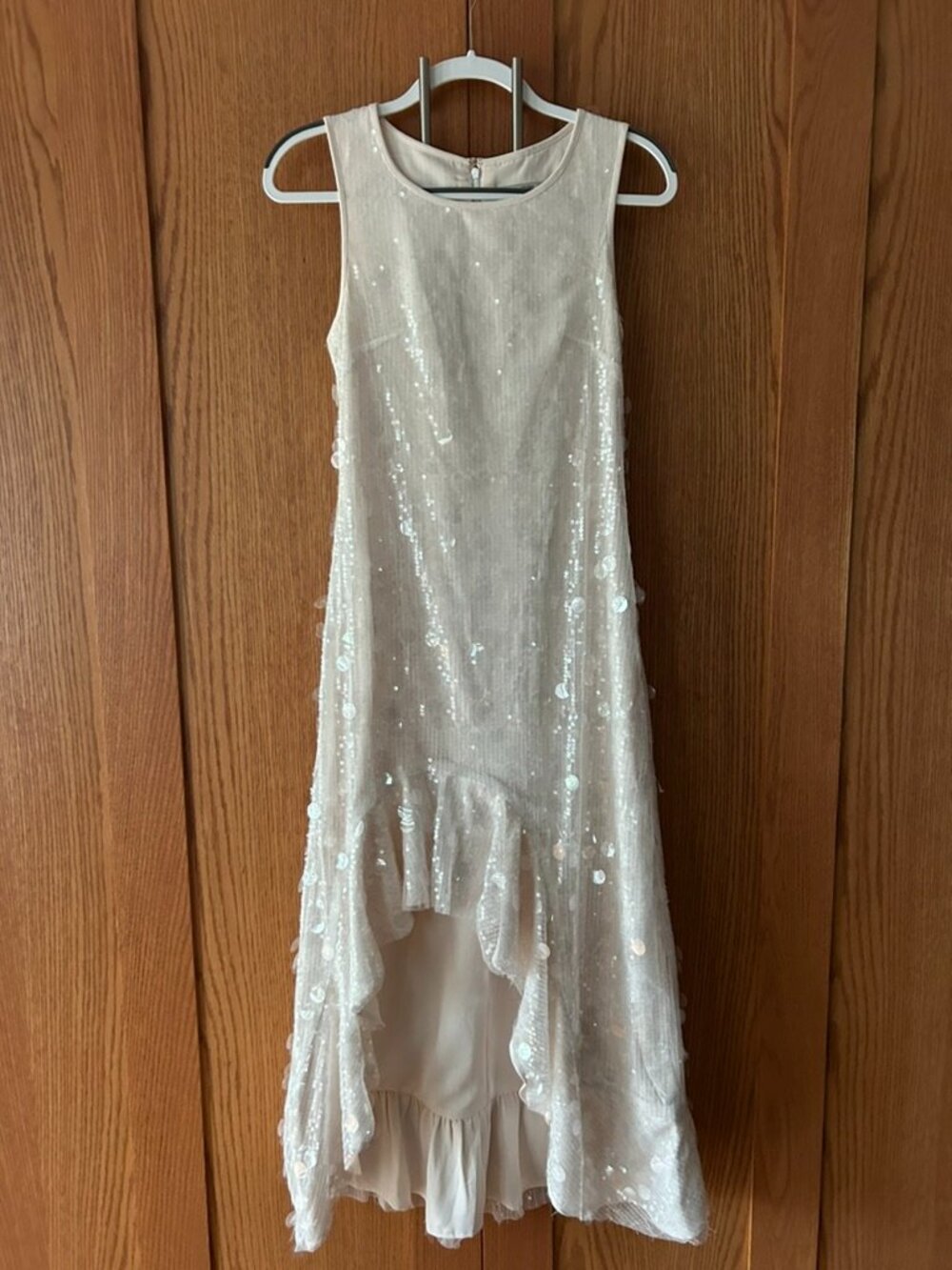Anthropologie X Siempre White Sequin Dress